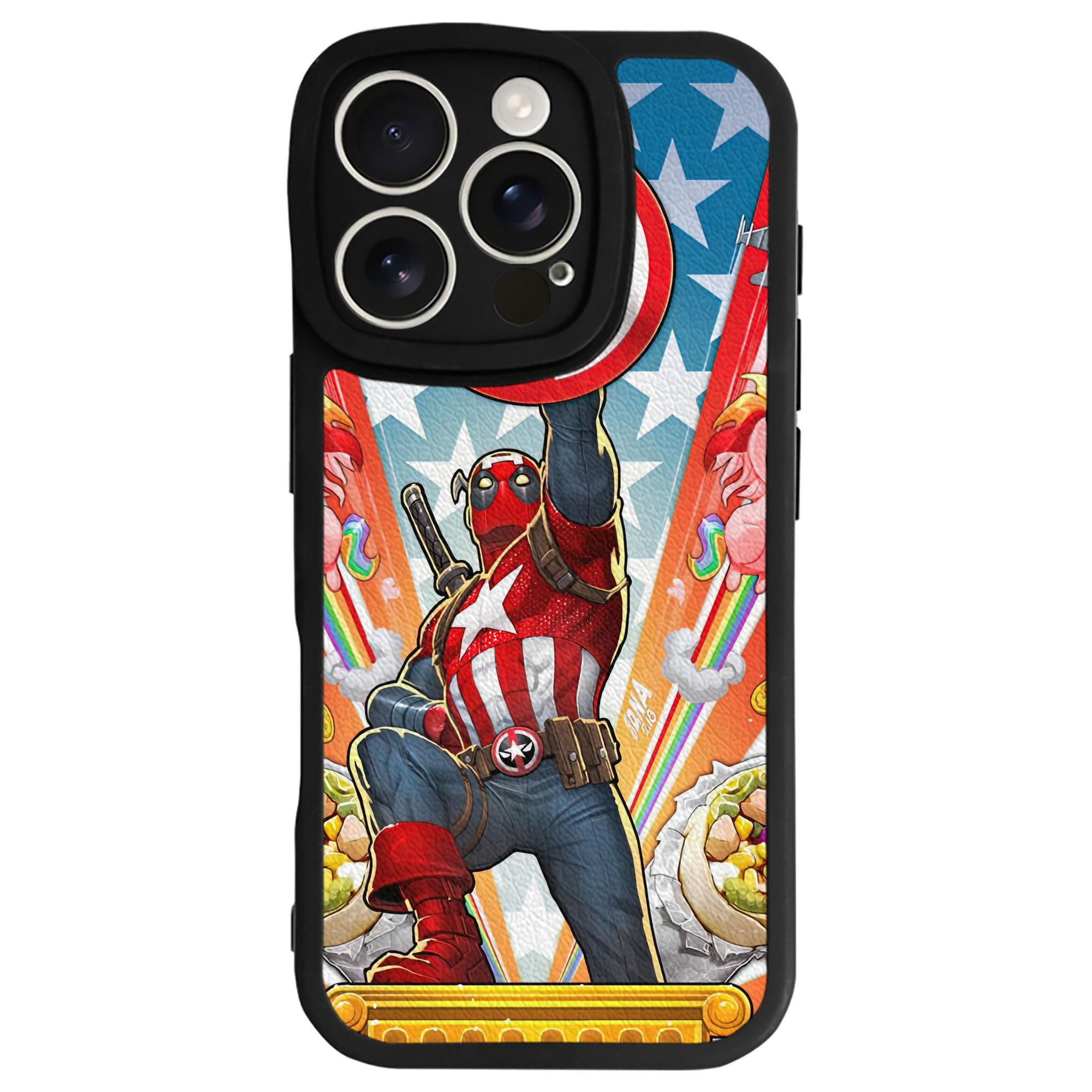 （画像用） Deadpool デッドプール 【iPhone 16シリーズ対応】シリコンスマホケース（レザー調） 材質：シリコン